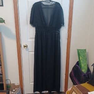 Torrid Chiffon Lace Button Front Short Sleeve Swim Cover Or Kimono Sz 0